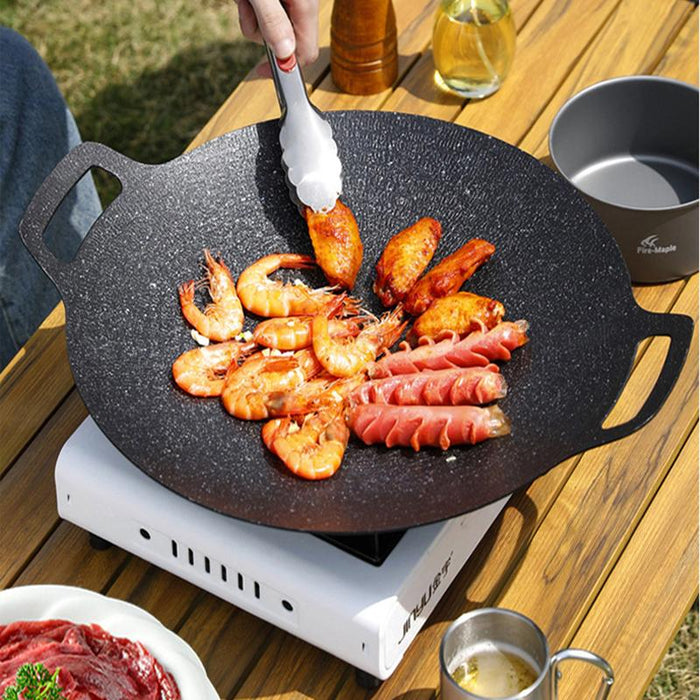 Korean Nonstick BBQ Grill Pan for Stovetop, Barbecue Portable Hot Plate Outdoor