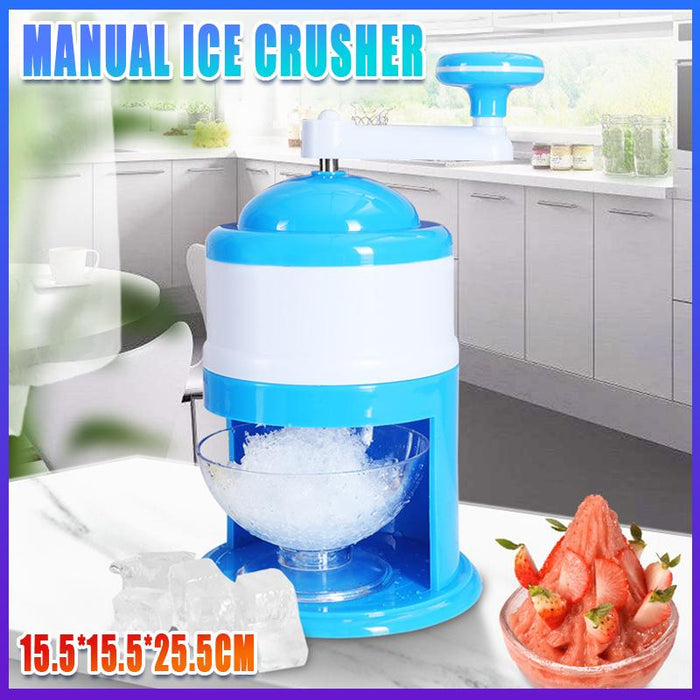 Manual Ice Shaver Crusher Shredding Snow Cone Maker Machine Create Drink Tool