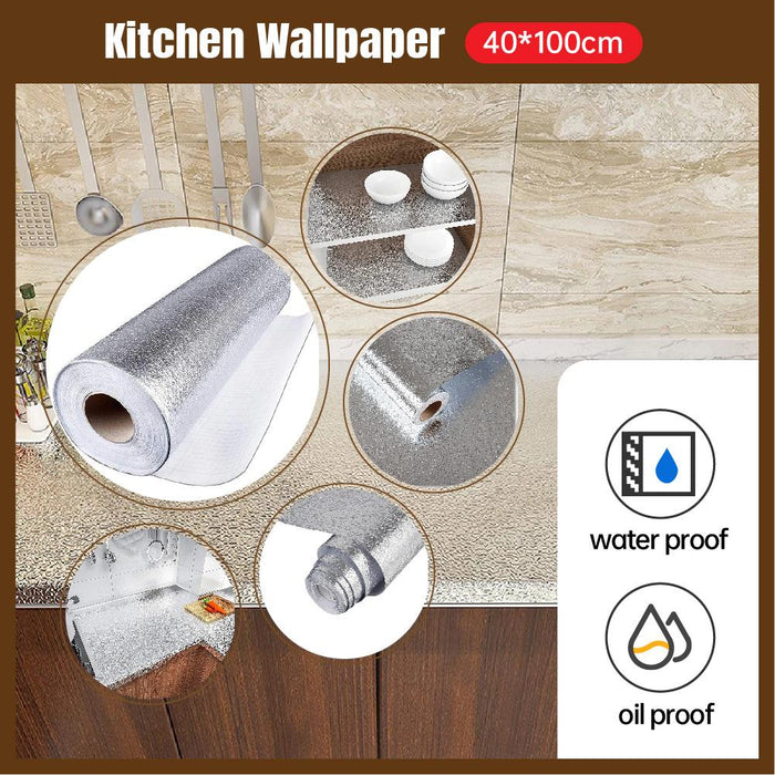 Waterproof Oil-proof Wall Sticker Self Adhesive Aluminum Kitchen Protective