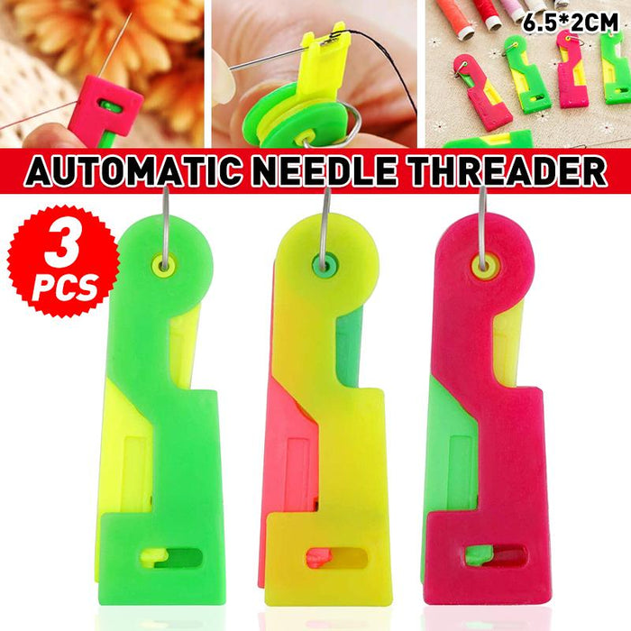 3 PCS Mini Fashion Automatic Needle Threader Sewing Threading Guide Device Tool