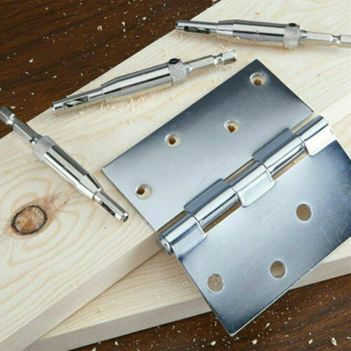 4x Self-Centering Drill Bits Hex Shank Pilot Door Drawer Hinge Hole Screw