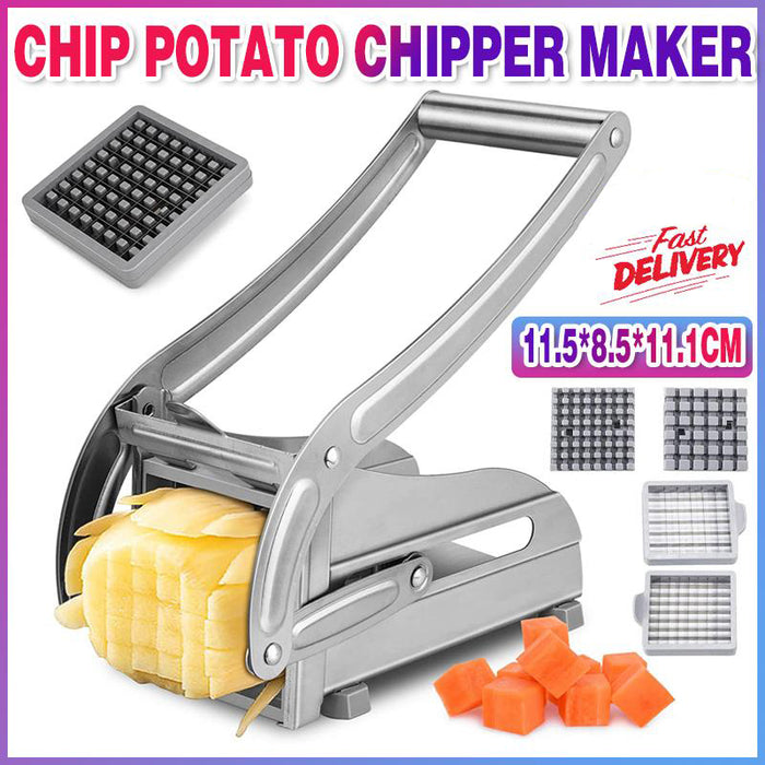 Stainless Steel French Fry Cutter Potato Vegetable Slicer Chopper Dicer 2 Blade
