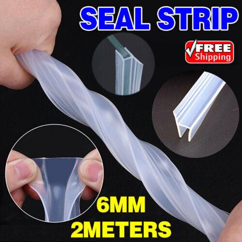 2M 6mm Seal Strip Screen Door Bathroom Shower Water Silicone H Shape