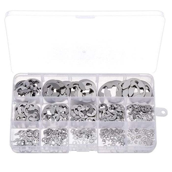 120pcs Stainless Steel E-Clip Assortment Tool Kit Retaining Circlips 1.5 To 10mm