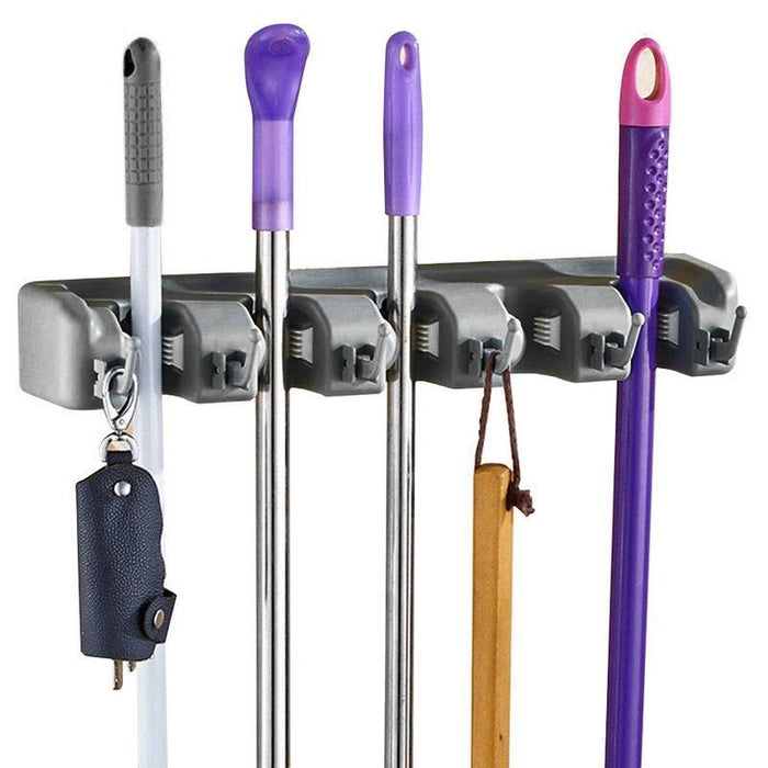Broom Hanger Mop Holder Wall Mounted Brush Storage Rack Organizer Kitchen Tool
