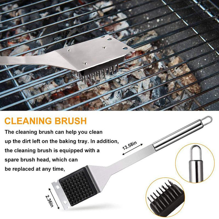 11Pcs BBQ Tool Set Stainless Steel Outdoor Spatula Barbecue Aluminium Grill Coo