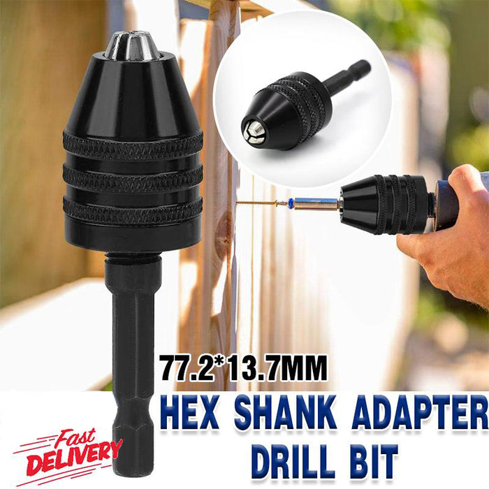 1/4" Keyless Chuck Conversion Hex Shank Adapter Drill Bit