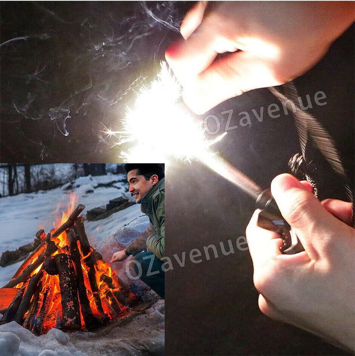 Flint Rod Camping Hiking Survival Metal Fire Starter Lighter FULL Magnesium Rod