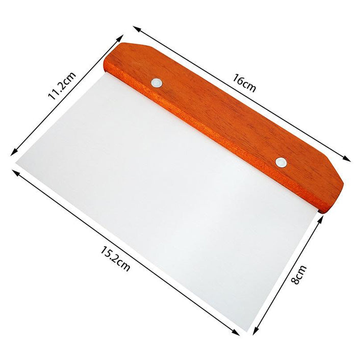 Stainless Steel Dough Bench Scraper Wooden Handle Cake Slicer Pastry Cutter