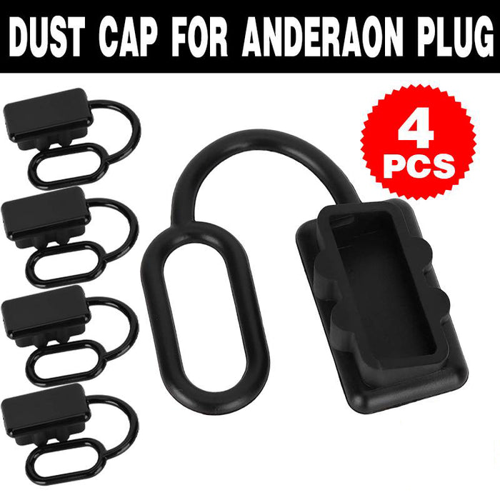 4 x Dust Cap Black Anderson Plug Cover Style Connectors 50AMP Battery Caravan