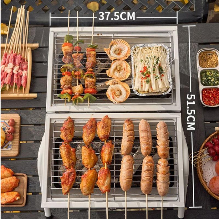Charcoal BBQ Grill Portable Smoker Barbecue Outdoor Foldable Camping Fire Pit