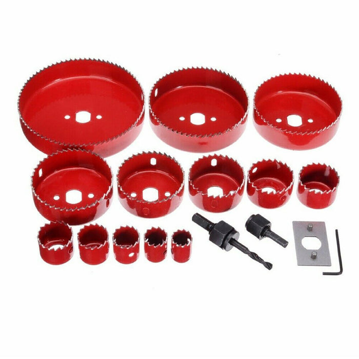 18X Hole Saw Drill Bit Kit Set Holesaw Wood Sheet Metal Timber Woodworking Tool