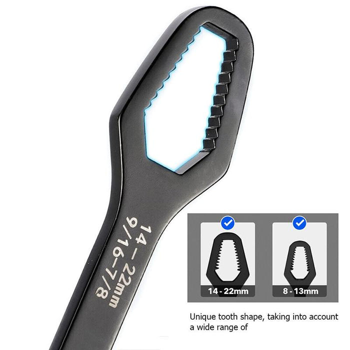 Universal Torx Screw Nuts Wrench Double Head Ratchet Spanner Repair Tools 8-22mm