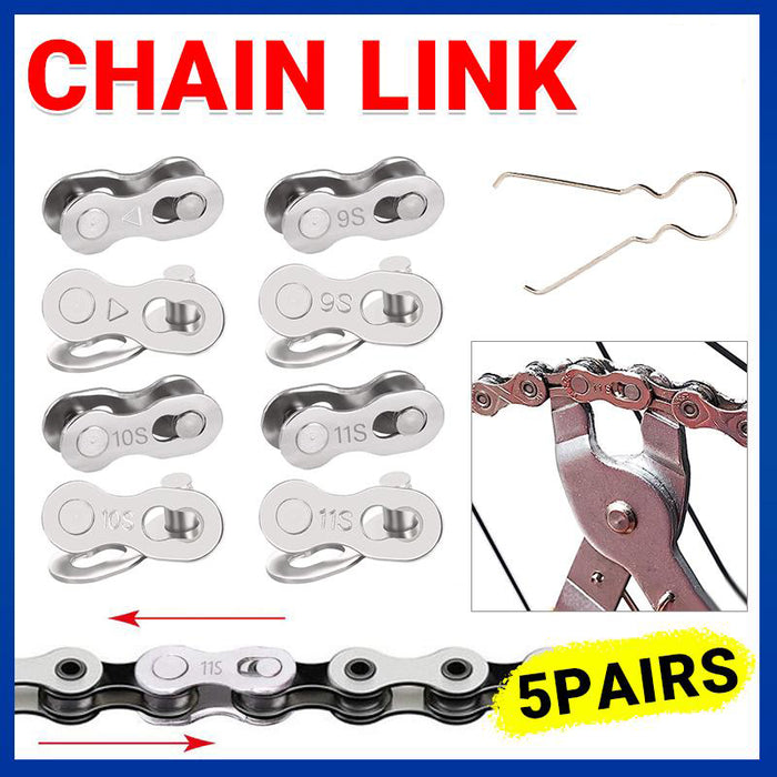 6/7/8/ Speed Bike Chain Connector 5 Pairs With Simple Tool Silver