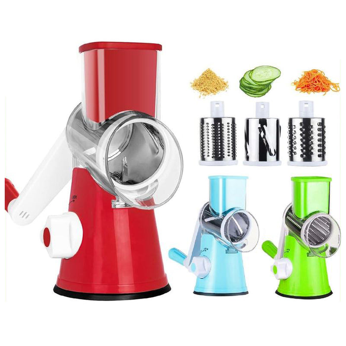 Kitchen Vegetable Fruit Slicer Cutter Shredder Food Manual Rotary Grater Chopper