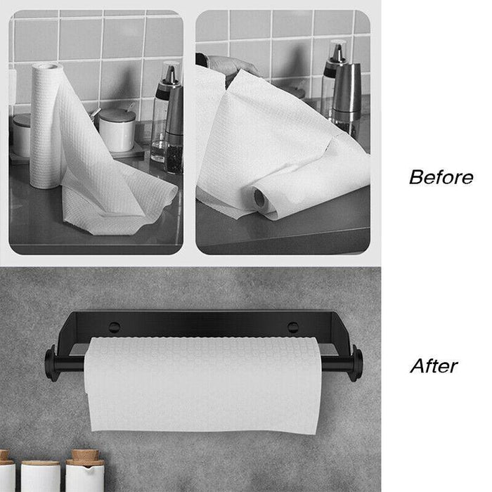 Streamlined Paper Towel Holder - Adhesive Wall Mount Design