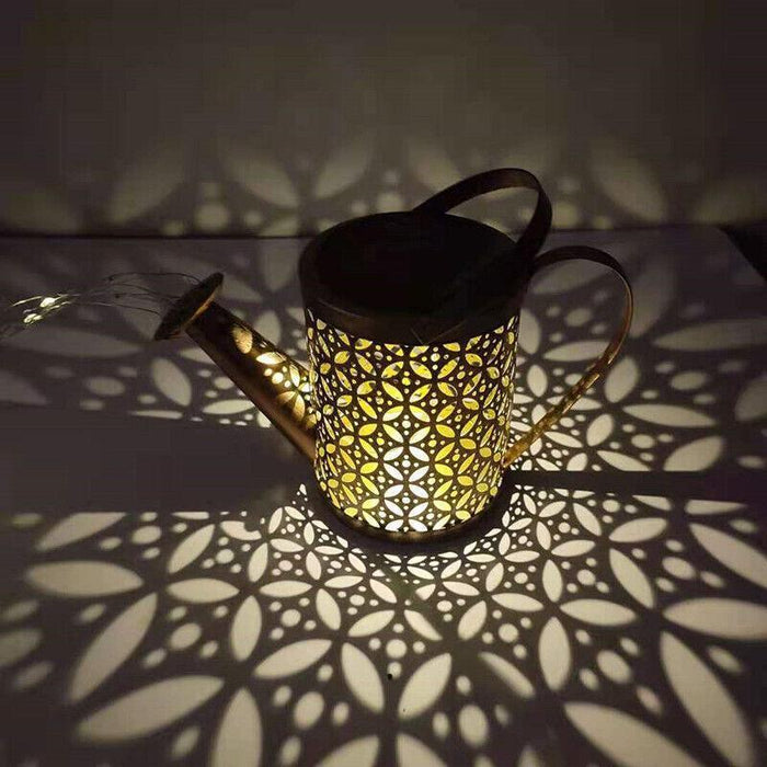 Solar LED Watering Can Fairy String Light Outdoor Garden Decor Waterfall Lamp