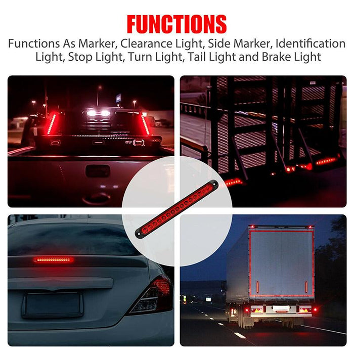 6x15LED Tail Lights Brake Indicator Reverse Slim Strip RV Trailer Light UTE STOP