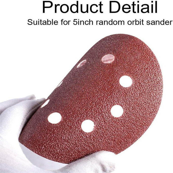 100Pcs 125mm 5" Sanding Discs 240 Grit Orbital Sander Pads Sandpaper