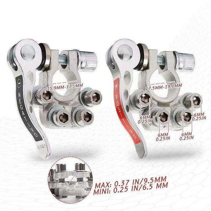 2x 12V 4Way Battery Terminals Connectors Clamp Car Van Caravan Positive Negative