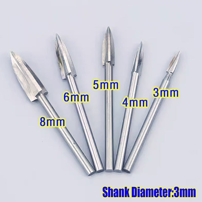 5-Piece High-Speed Wood Carving Drill Bits for Dremel Rotary Tools