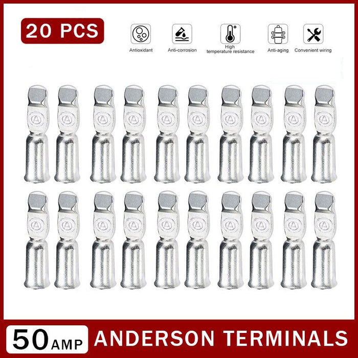 20 x Anderson Plug contacts pins lugs terminals for 50 amp connectors 6AWG