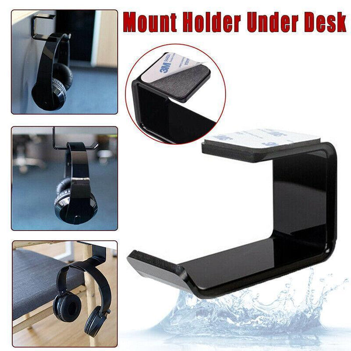 Mount Holder Hook Dual Headset Tape New Clever Headphone Stand Hanger Under Desk