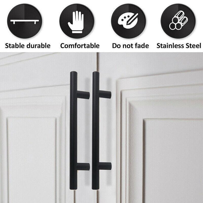 Sophisticated Matte Black Stainless Steel Door Handle T-Bar