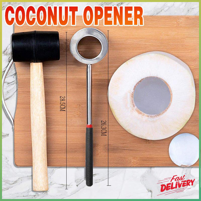 Coconut Opener Tool Set Stainless Steel Puncher Driller Coconut Opener Kit