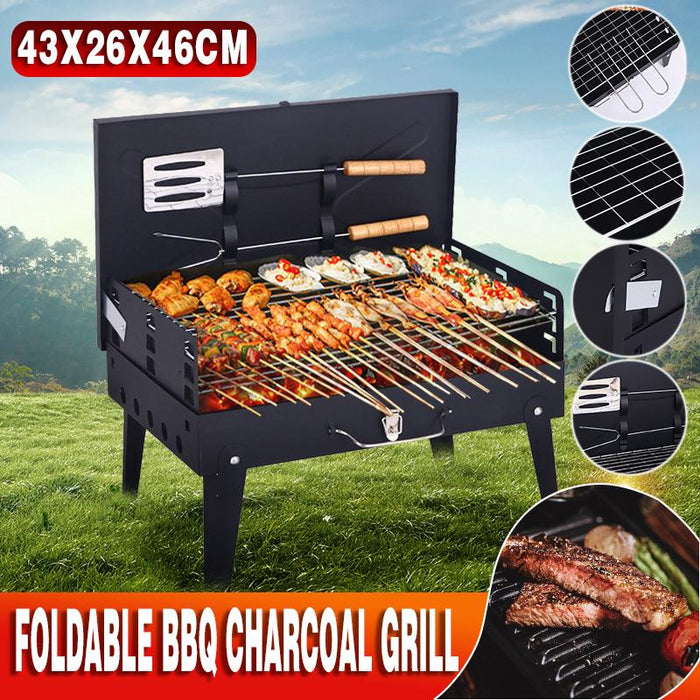 Foldable Outdoor BBQ Barbecue Grill Set Charcoal Kebab Picnic Camping Sets