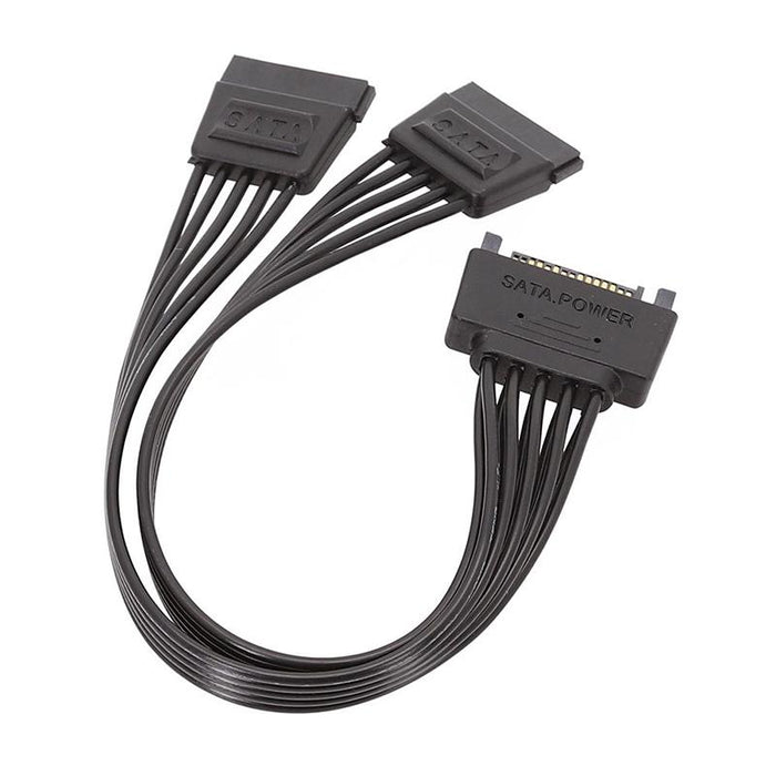 15 Pin SATA Power Y-Splitter Cable Adapter Extension 1 Male to 2 Female For HDD