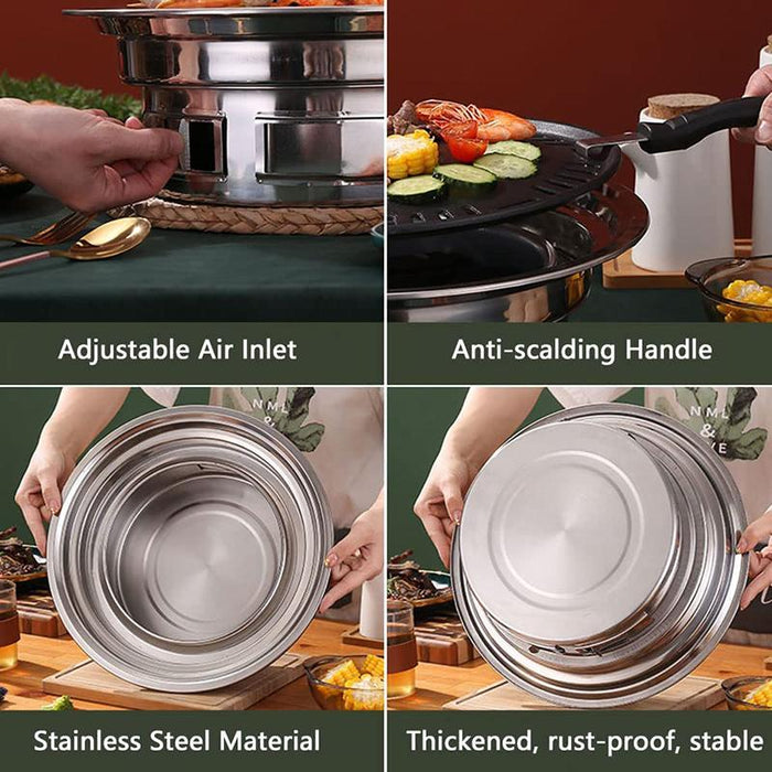 Barbecue Grill Round Outdoor BBQ Charcoal Patio Garden Party Fire BBQ Cooking