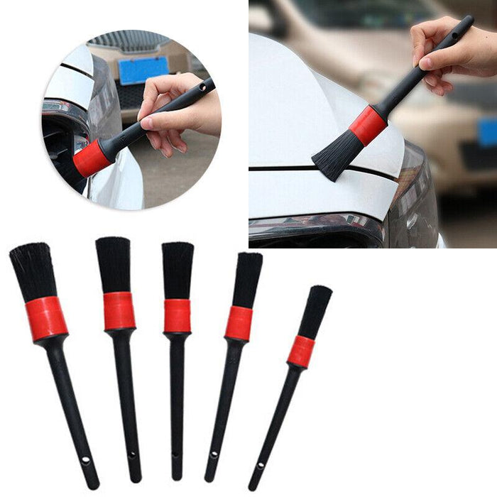 5Pcs Dashboard Car Hair Detail Brush Crevice Dust Cleaning Automotive Detailing