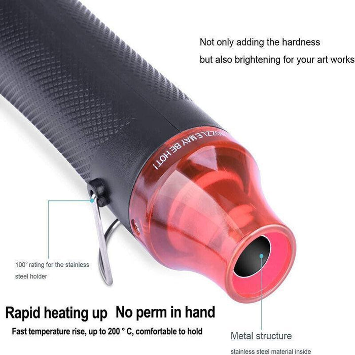 300W Electric Hot Air Gun For Crafts Epoxy Resin Shrink Wrap Vinyl DIY Embossing