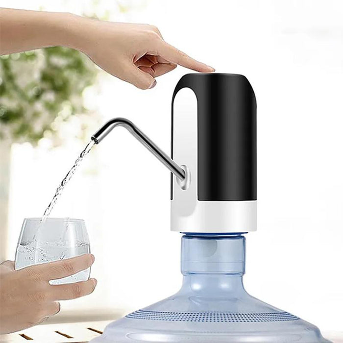 Electric Water Bottle Pump Dispenser Drinking USB Button Black White Drinking