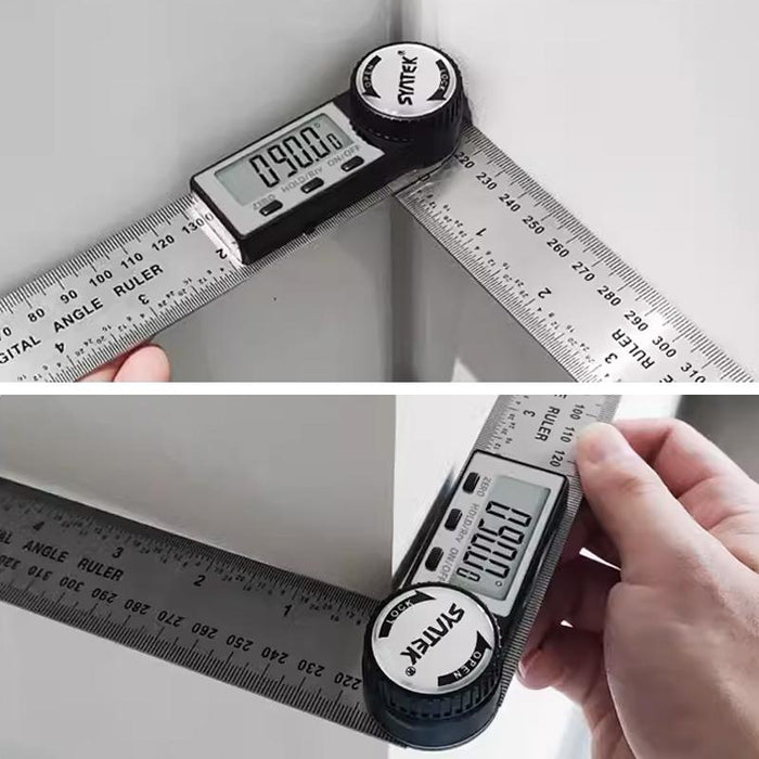 200mm Digital Angle Finder Ruler Protractor Measure Meter Stainless Steel 0-360°