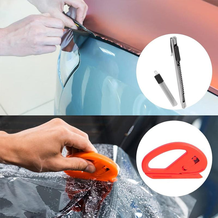 Car Wrap Vinyl Tools Kit Carbon Fiber Wrapping Squeegee Felt Magnet Wrap Kit
