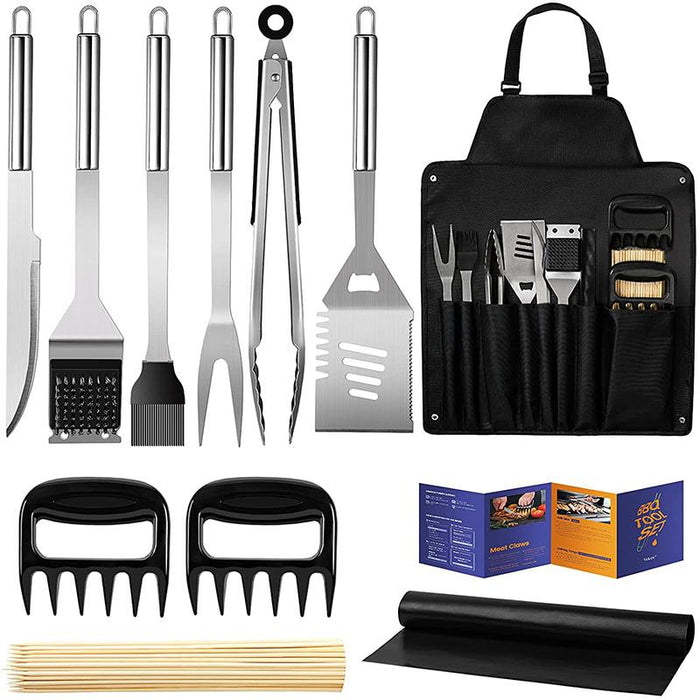 11Pcs BBQ Tool Set Stainless Steel Outdoor Spatula Barbecue Aluminium Grill Coo
