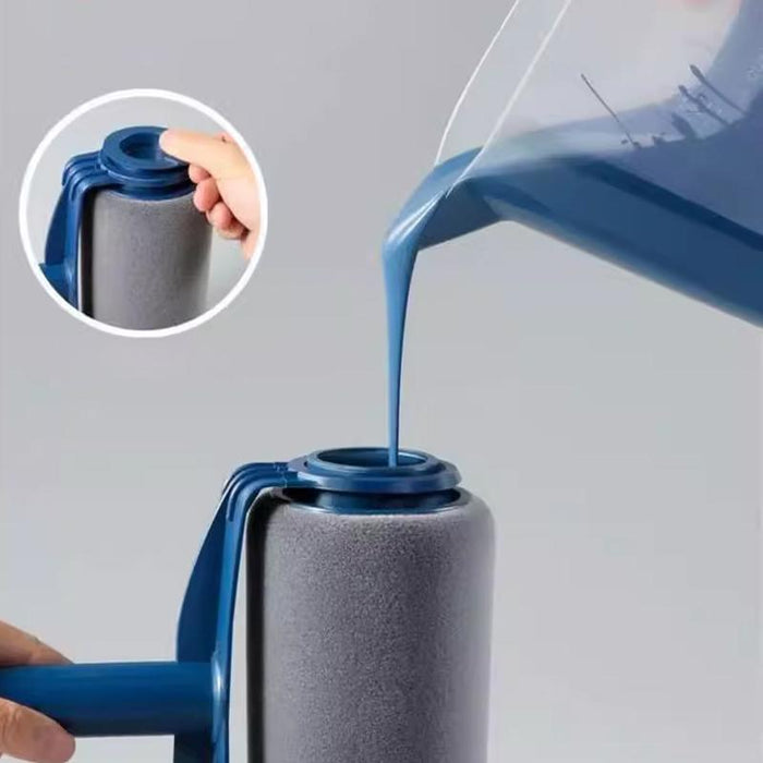 8Pcs Handle Paint Roller Pro Paint Brush Flocked Edger Wall Painting Tool Set