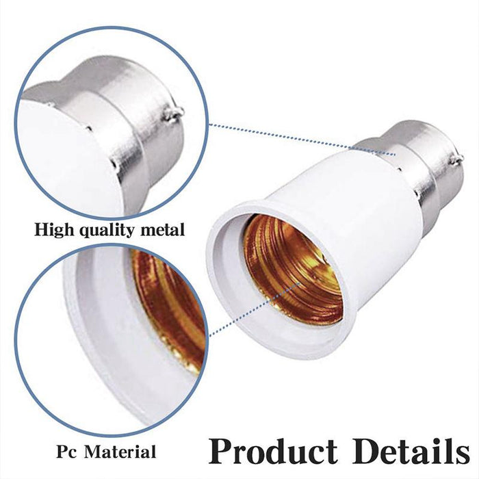 4/10x B22 to E27 Adapter Bulb Adapter E27 to B22 Edison Screws Bayonet Converter