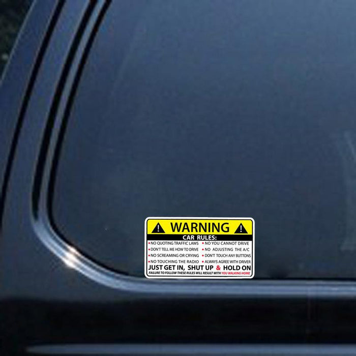 x2 Warning Rules Decal Sticker Funny For JDM Car Truck Bumper Window SUV