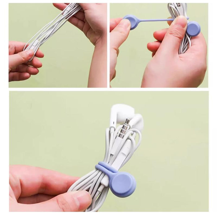 10Pcs Magnetic Tie Cable Organiser Headphone Earphone Cord Winder Holder Clip