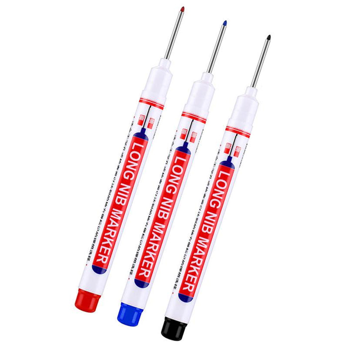 6PCS Long Head Deep Hole Long Nosed Marker Multifunction Marker Deep Drill Hol