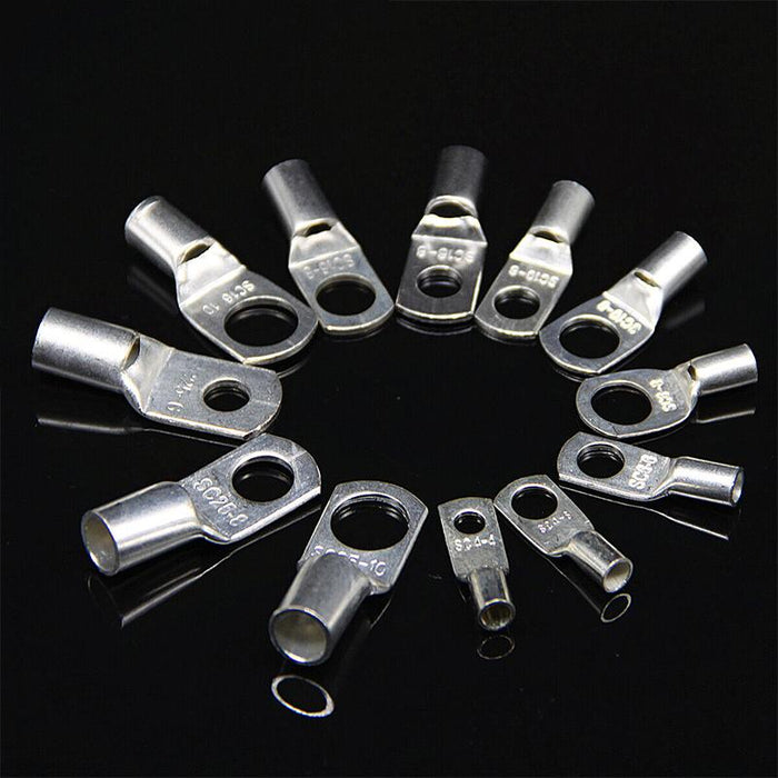 240Pcs 4WD Cable Lug Ring Battery Copper Tube Connector Kits Terminal Crimper