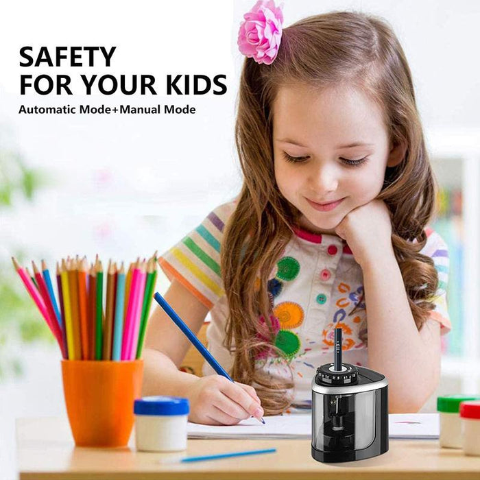 Electric Pencil Sharpener With 2 Blades Blue