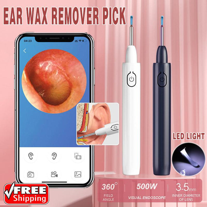 Ear Wax Remover Pick LED Light Scoop Tool Camera Cleaning Ear Cleaner Removal