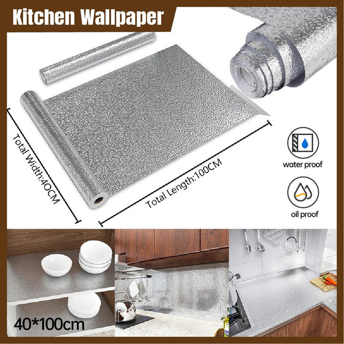 Waterproof Oil-proof Wall Sticker Self Adhesive Aluminum Kitchen Protective