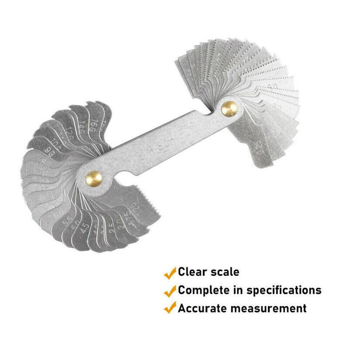Metric 60 Degree Imperial 55 Degree One-piece Thread Gauge 50 Blades