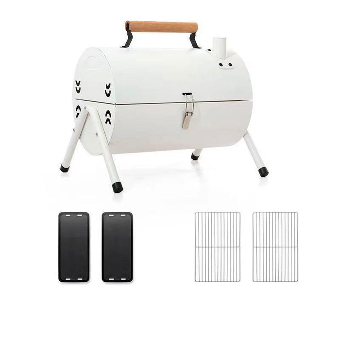 Charcoal BBQ Grill Portable Smoker Barbecue Outdoor Foldable Camping Fire Pit