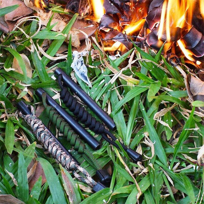 Ferrocerium Flint Rod 15cm x 1.3cm Survival Fire Starter with Striker Para-cord